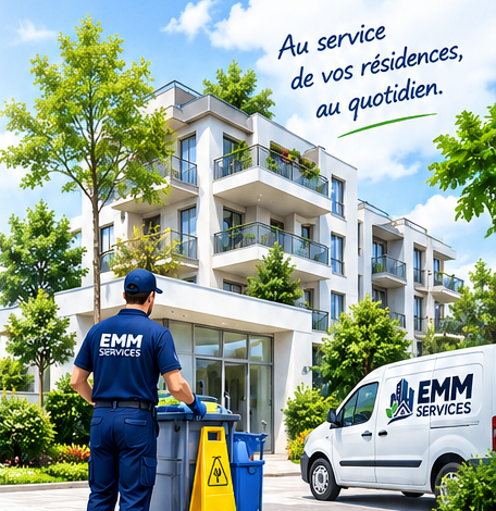 Résidence contemporaine entretenue avec technicien EMM SERVICES et véhicule d'intervention